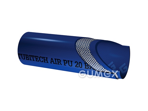 Tlaková hadice na vzduch TUBI AIR PU, 6/10mm, 16bar, PVC-PU/PVC-PU, -10°C/+60°C, modrá